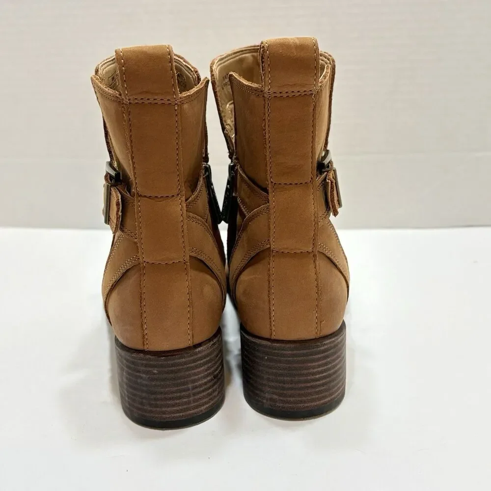 Vionic Women's Perry Sienna Waterproof Boots Toffee 7.5 Western Cowgirl